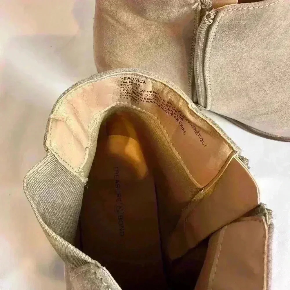 Treasure & Bond Veronica Tan Suede Booties - Size 7 - Picture 6 of 7